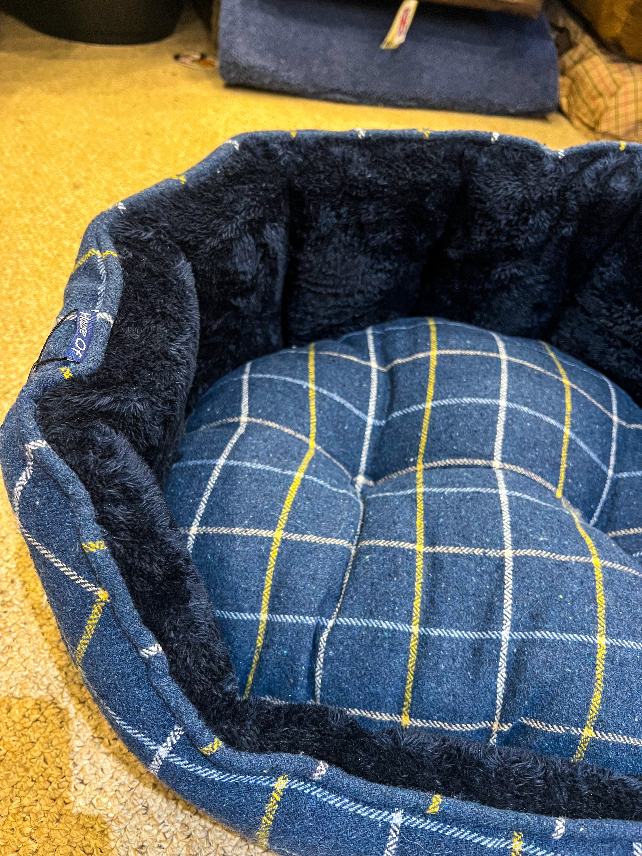 House Of Paws Blue Tweed Dog Bed